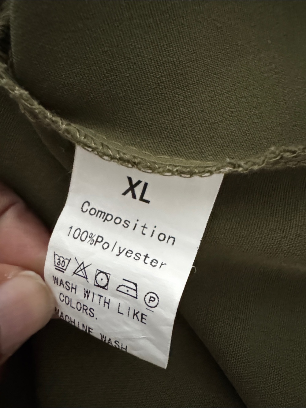 Olive Green Women’s Button-Front Tunic Blouse - Picture 3 of 4